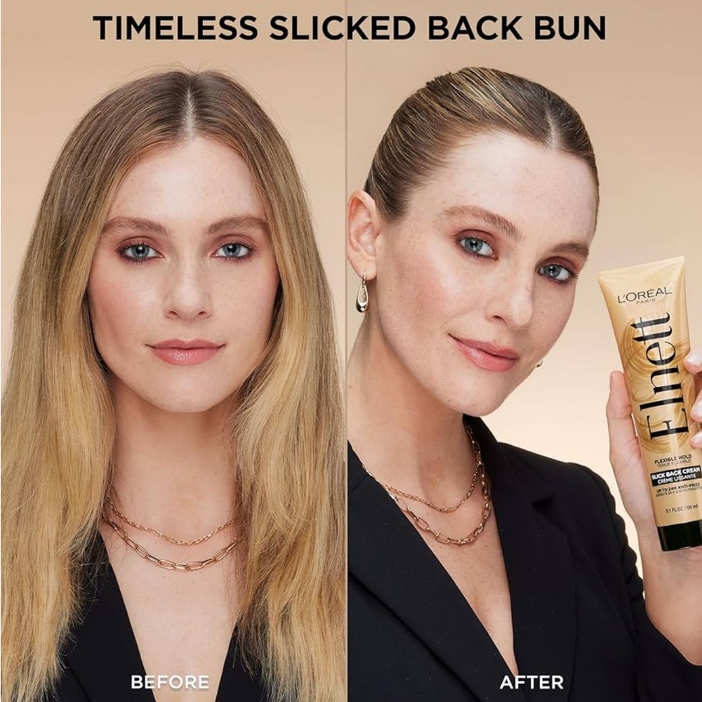 L'Oreal Elnett Slick Back Styling Cream Flexible Hold Anti-Frizz 5.1 oz (3 PACK) - Picture 7 of 10